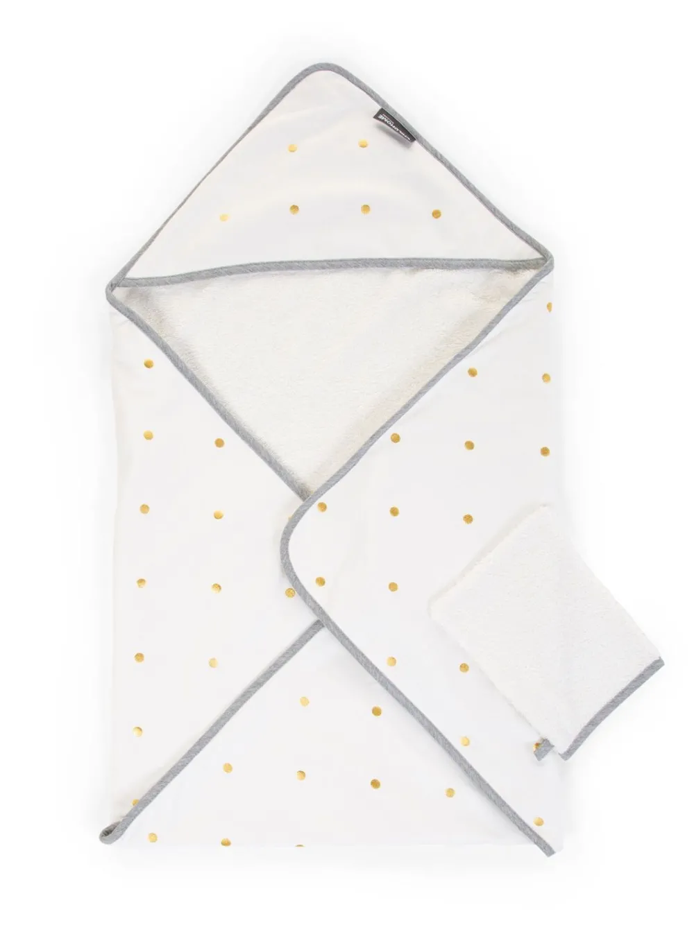 Cheap Childhome Baby Badcape + Washandje - 80X80 Cm - Jersey - Gold Dots