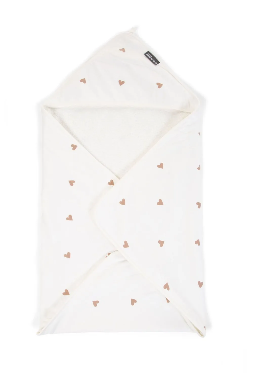 Flash Sale Childhome Baby Badcape + Washandje - 80X80 Cm - Jersey - Hearts