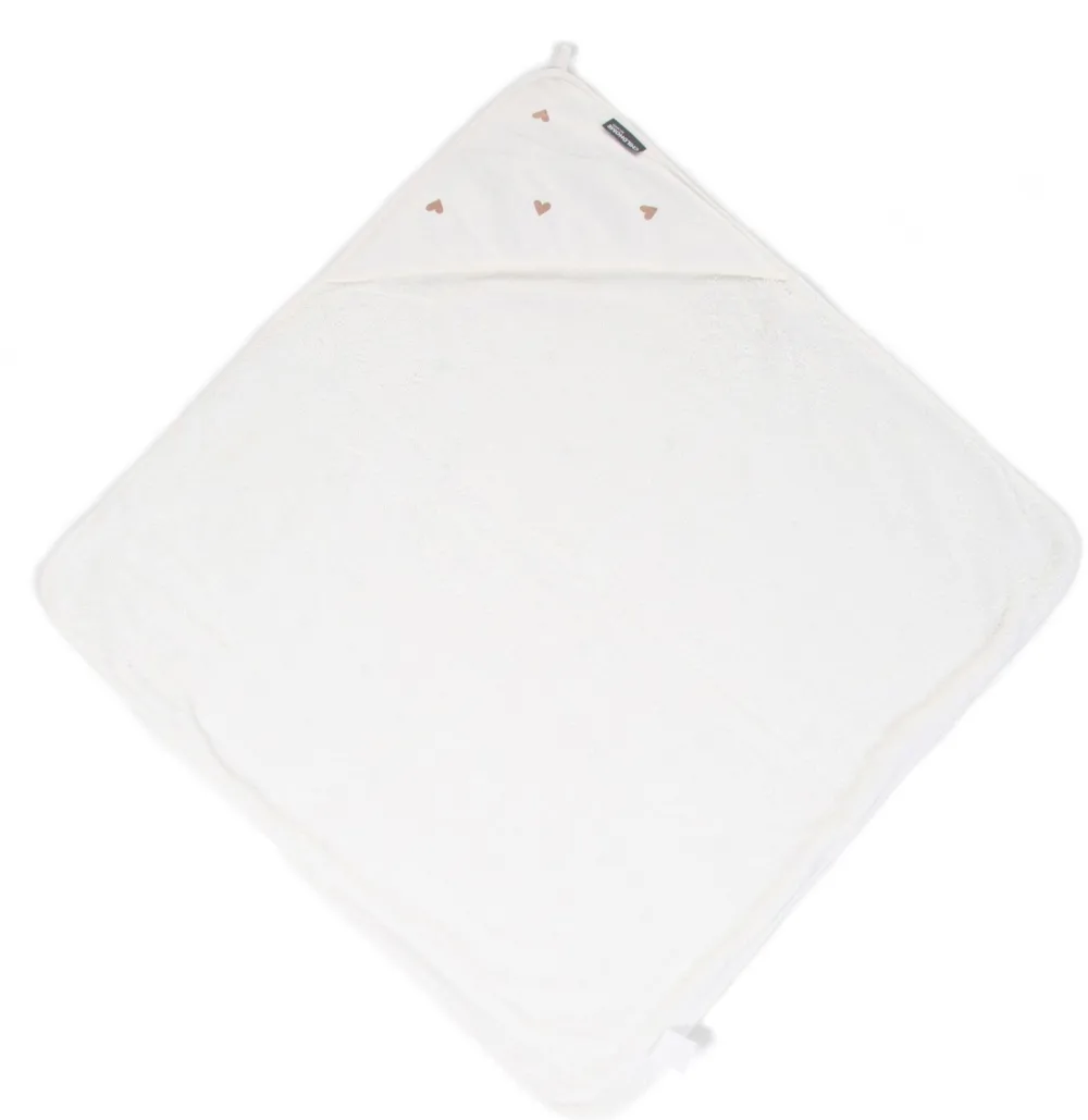 Flash Sale Childhome Baby Badcape + Washandje - 80X80 Cm - Jersey - Hearts