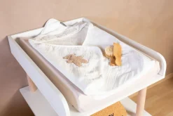 Outlet Childhome Baby Badcape + Washandje - 80X80 Cm - Mousseline / Terry Teddy