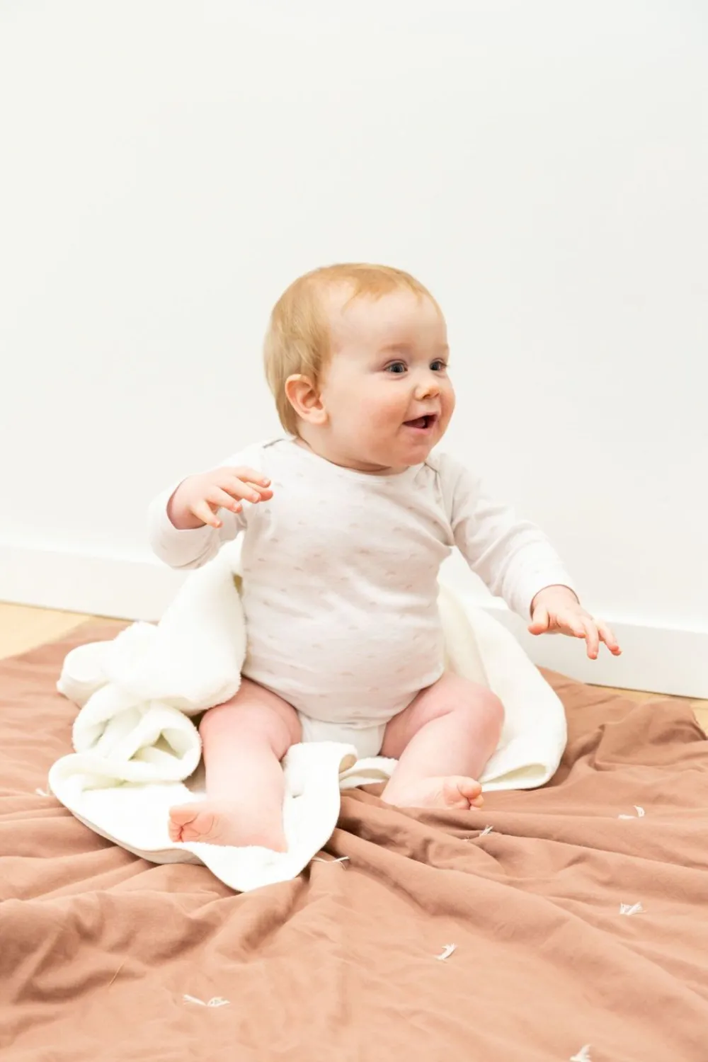 Outlet Childhome Baby Badcape + Washandje - 80X80 Cm - Mousseline / Terry Teddy