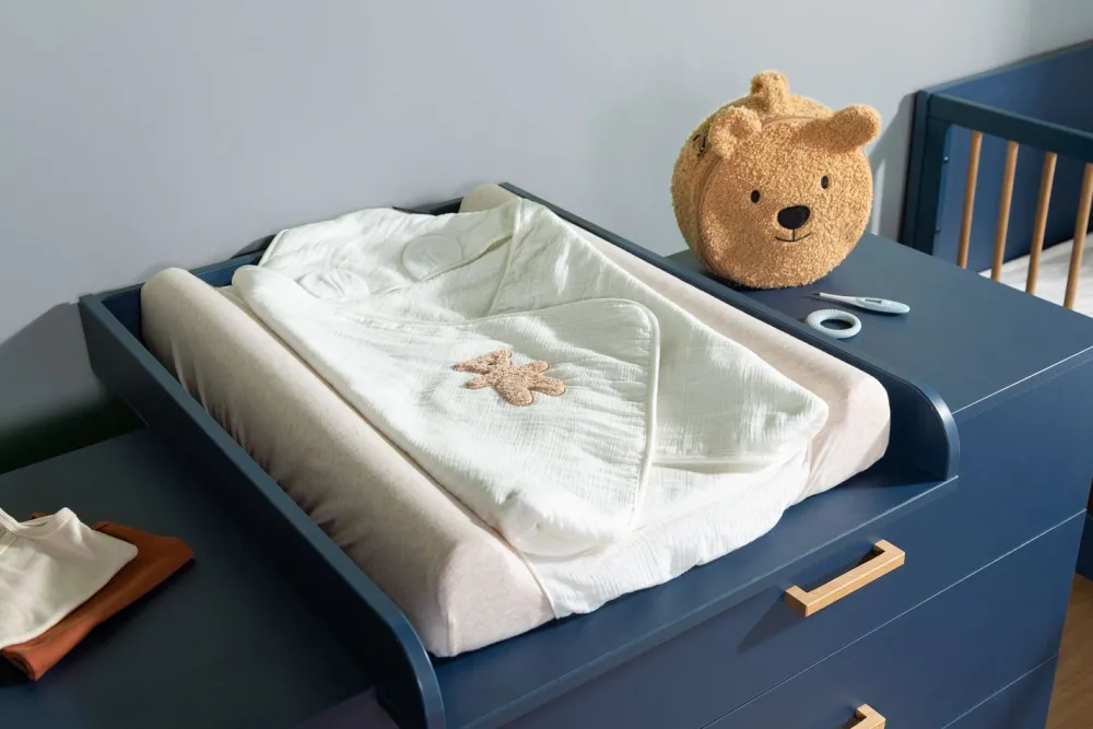 Outlet Childhome Baby Badcape + Washandje - 80X80 Cm - Mousseline / Terry Teddy