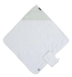 Sale Childhome Baby Badcape + Washandje - 80X80 Cm - Jersey - Forest - Tetra Vichy