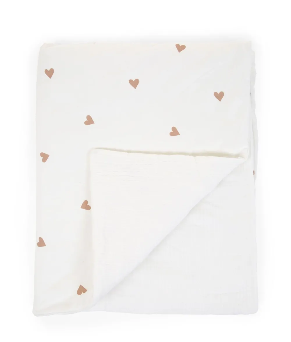 New Childhome Babydeken - 80X100 Cm - Jersey + Mousseline - Hearts