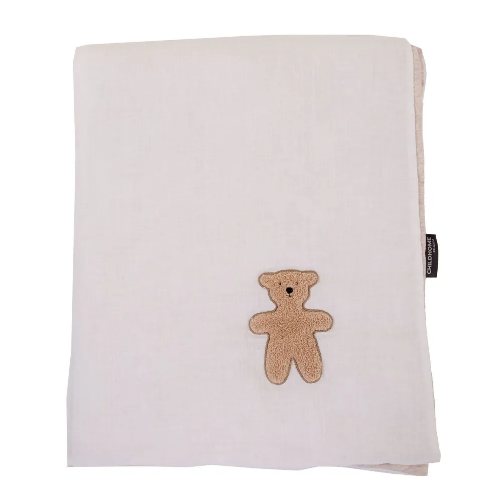 Cheap Childhome Babydeken - 80X100 Cm - Jersey Melange Beige / Mousseline Teddy