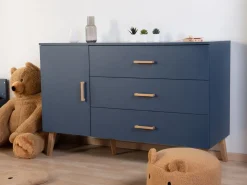 Sale Childhome Bold Blue - Commode - 3 Laden + 1 Deur + Verzorgingsunit