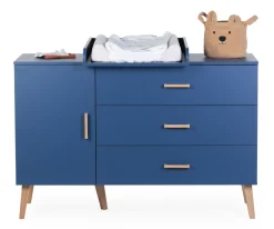 Sale Childhome Bold Blue - Commode - 3 Laden + 1 Deur + Verzorgingsunit