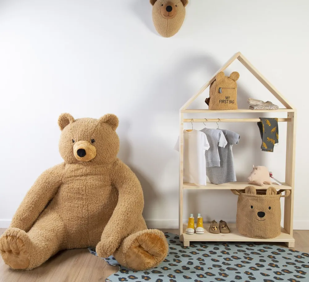 Online Childhome Dierenkop Teddybeer - Vilt - Muurdecoratie