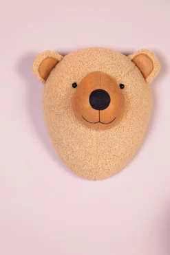 Online Childhome Dierenkop Teddybeer - Vilt - Muurdecoratie