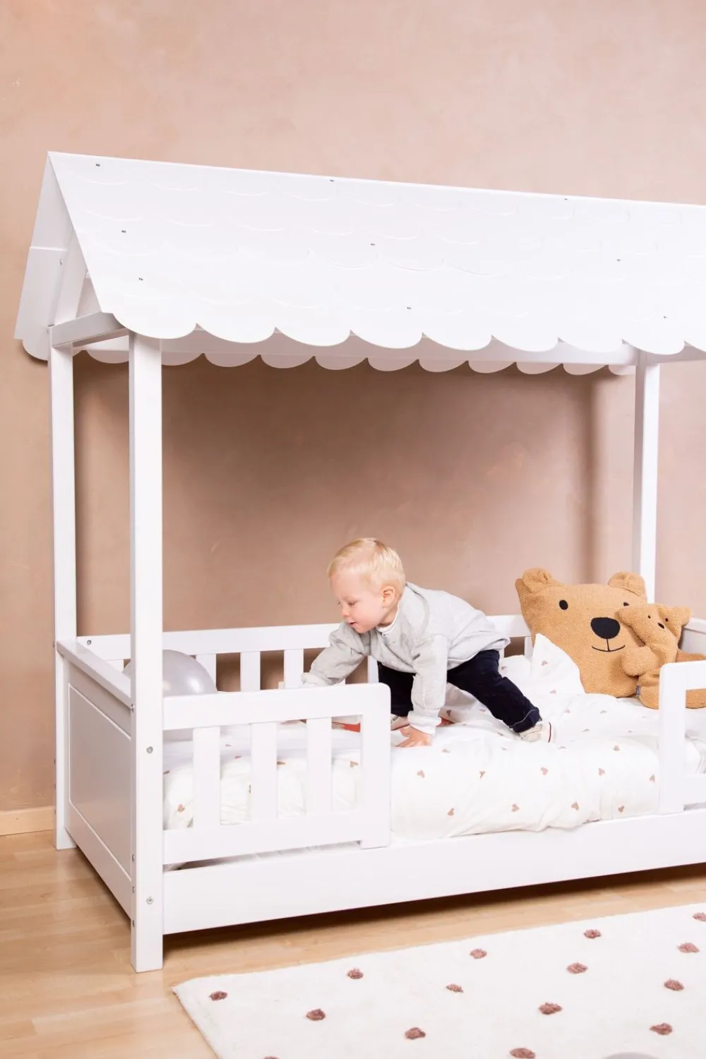 Clearance Childhome Donsovertrek + Kussensloop - 100X140 Cm - Jersey + Mousseline - Hearts