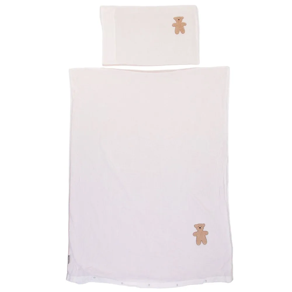 Flash Sale Childhome Donsovertrek + Kussensloop - 100X140 Cm - Jersey Melange Beige / Mousseline Teddy
