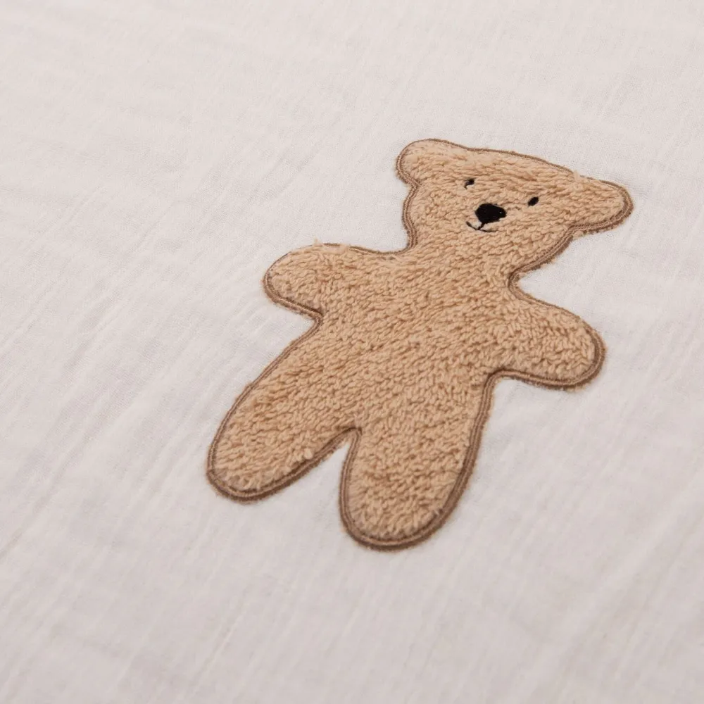 Flash Sale Childhome Donsovertrek + Kussensloop - 100X140 Cm - Jersey Melange Beige / Mousseline Teddy