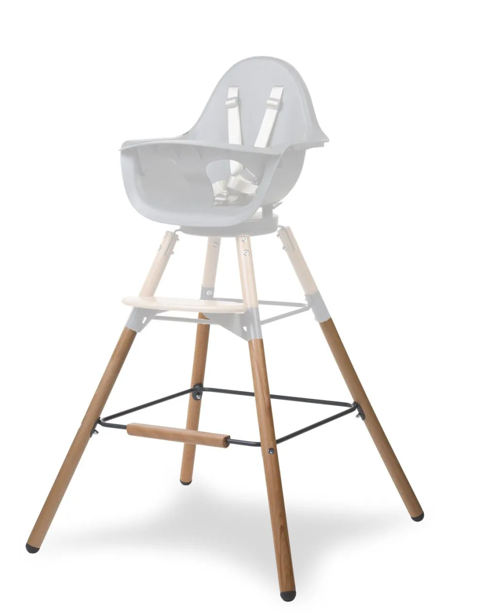Clearance Childhome Evolu Extra Set Lange Poten + Voetsteun - Hout - Naturel Antraciet