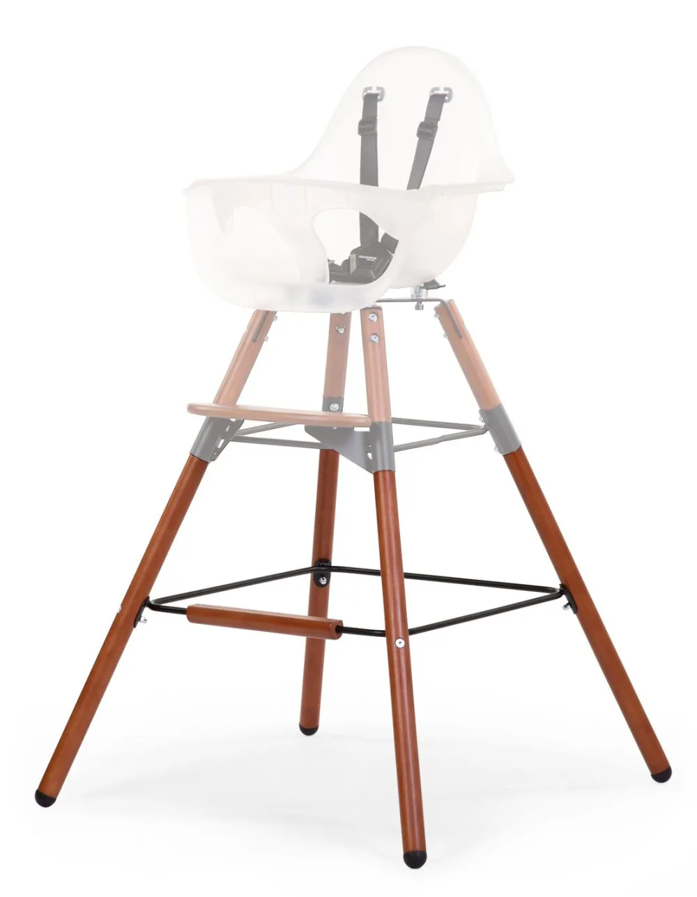 Flash Sale Childhome Evolu Extra Set Lange Poten + Voetsteun - Hout - Donker Naturel Zwart