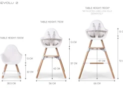 Store Childhome Evolu Kinderstoel - Verstelbaar In Hoogte (50-75 Cm/*90 Cm) - Naturel Wit