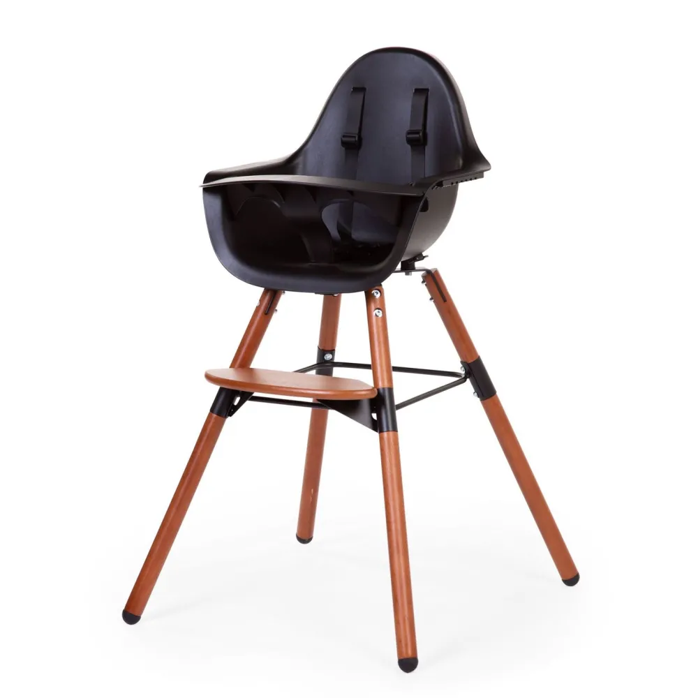 Clearance Childhome Evolu Kinderstoel - Verstelbaar In Hoogte (50-75 Cm/*90 Cm) - Walnoot/Zwart