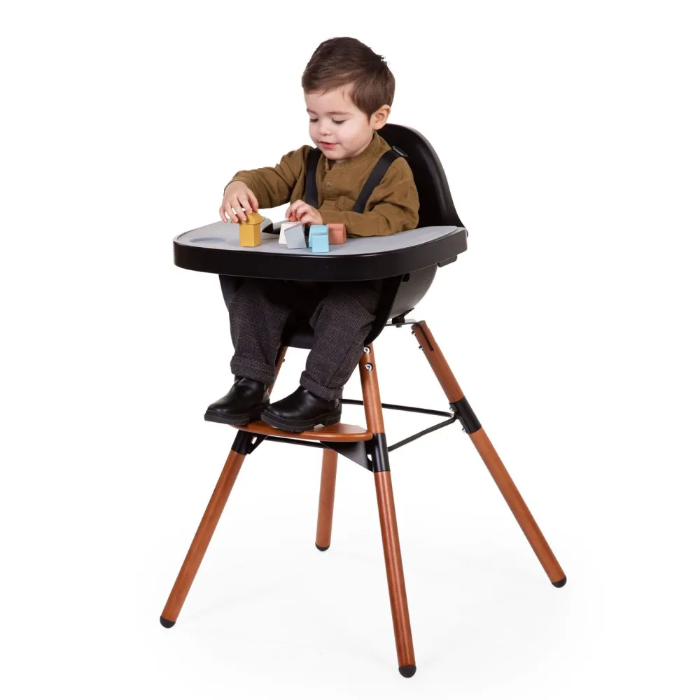 Clearance Childhome Evolu Kinderstoel - Verstelbaar In Hoogte (50-75 Cm/*90 Cm) - Walnoot/Zwart