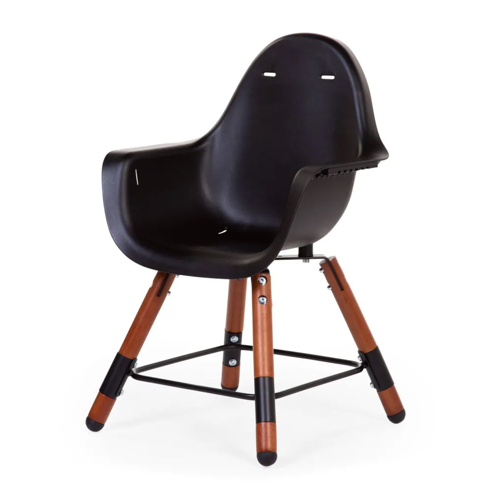 Clearance Childhome Evolu Kinderstoel - Verstelbaar In Hoogte (50-75 Cm/*90 Cm) - Walnoot/Zwart