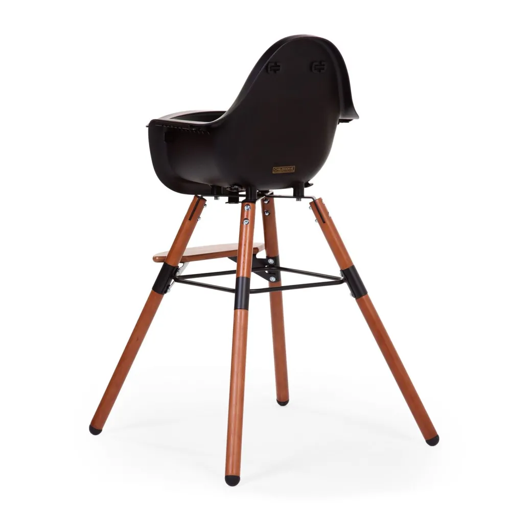 Clearance Childhome Evolu Kinderstoel - Verstelbaar In Hoogte (50-75 Cm/*90 Cm) - Walnoot/Zwart