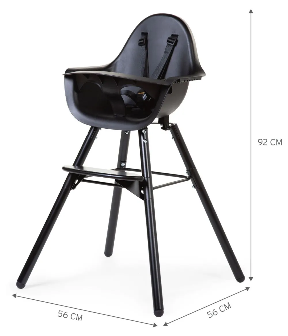 Outlet Childhome Evolu Kinderstoel - Verstelbaar In Hoogte (50-75 Cm/*90 Cm) - Zwart