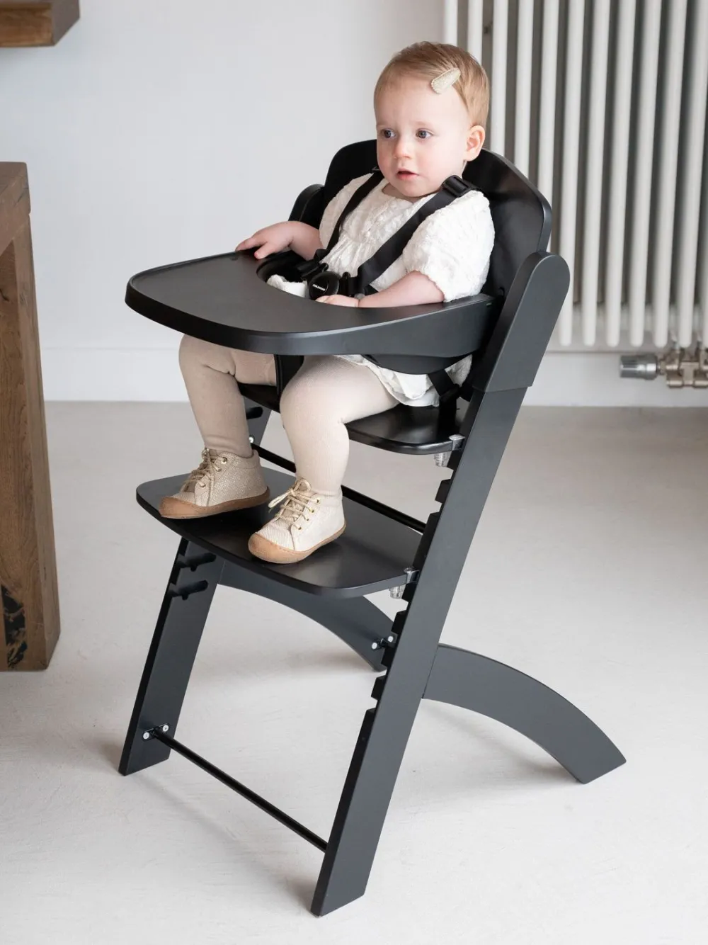 Outlet Childhome Evosit Meegroeistoel + Eettablet - Zwart