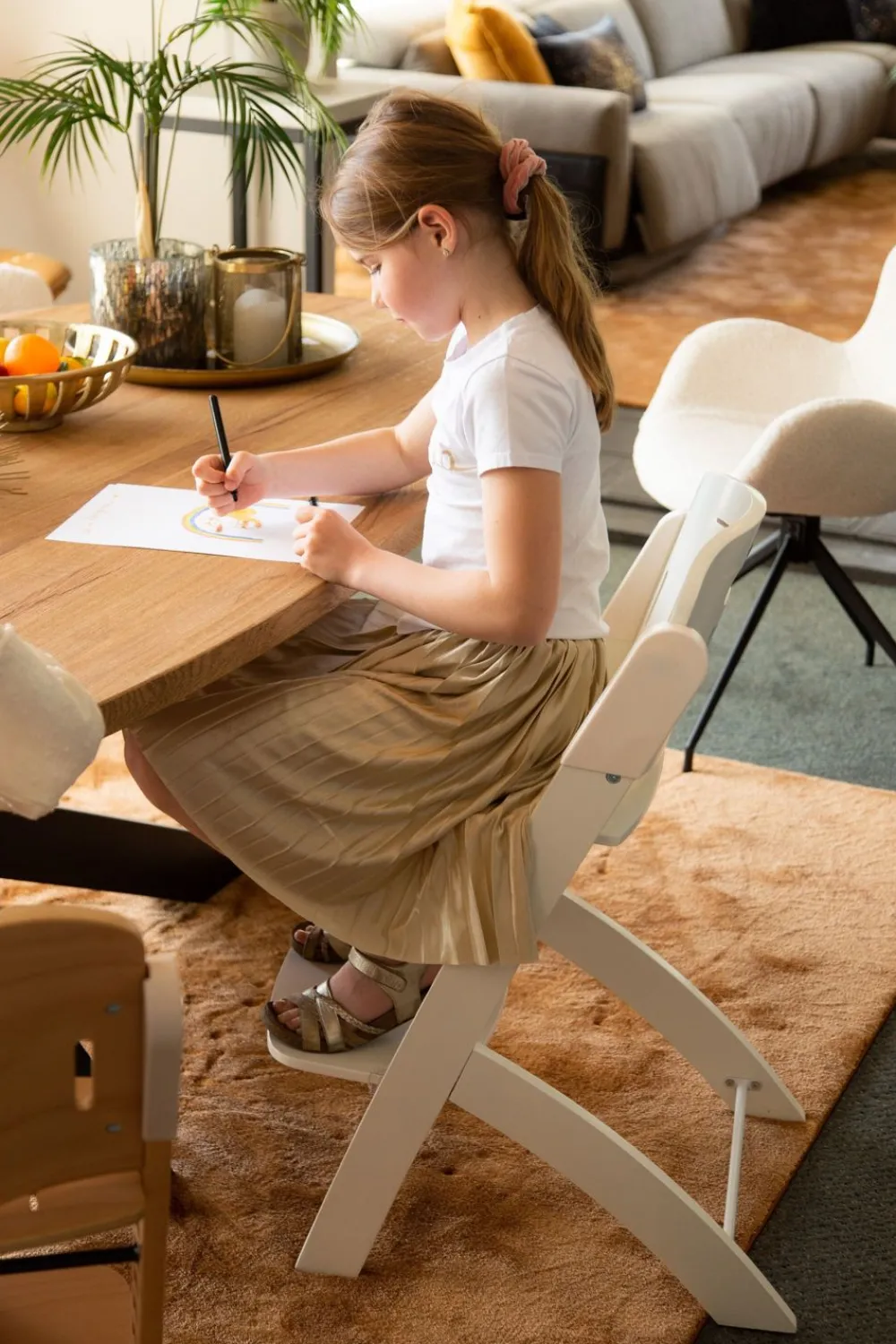 Outlet Childhome Evosit Meegroeistoel + Eettablet - Wit