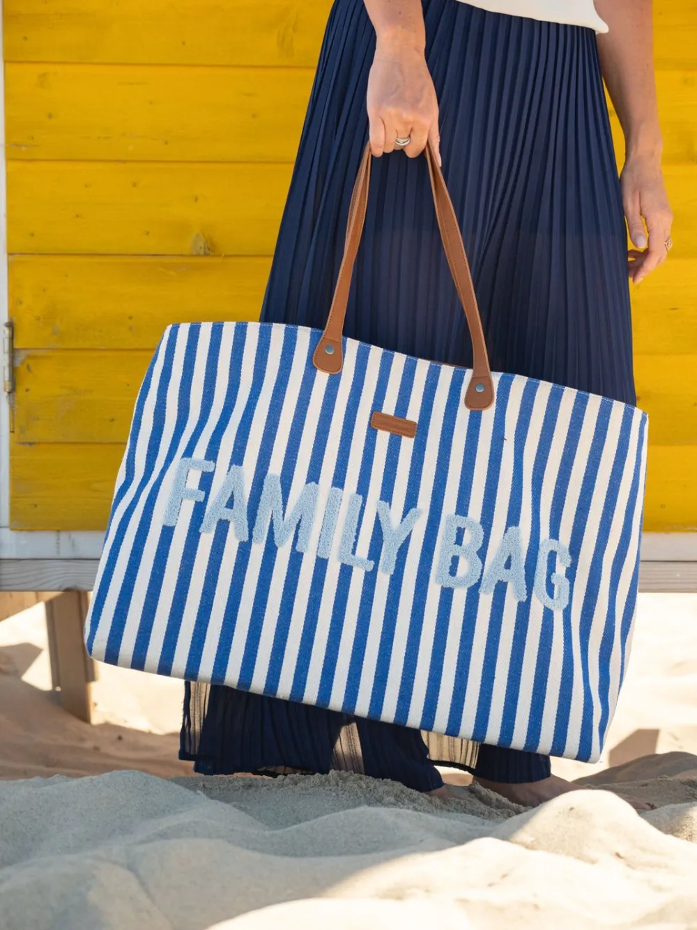 Online Childhome Family Bag Verzorgingstas - Stripes - Electric Blue/Light Blue