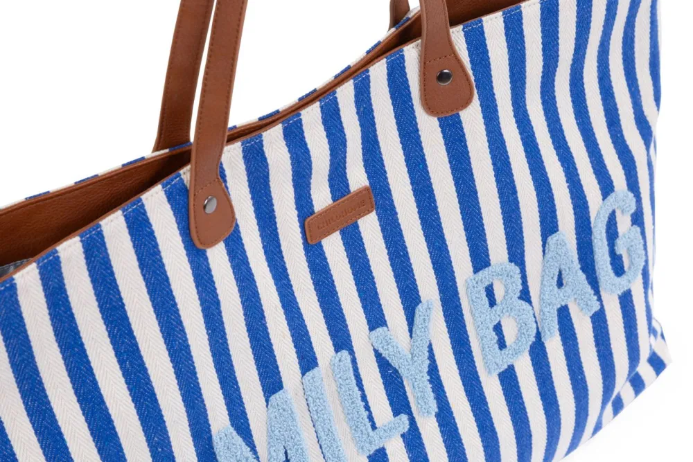 Online Childhome Family Bag Verzorgingstas - Stripes - Electric Blue/Light Blue