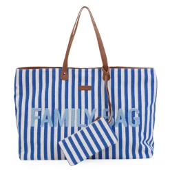 Online Childhome Family Bag Verzorgingstas - Stripes - Electric Blue/Light Blue