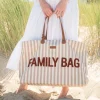Outlet Childhome Family Bag Verzorgingstas - Stripes - Nude/Terracotta