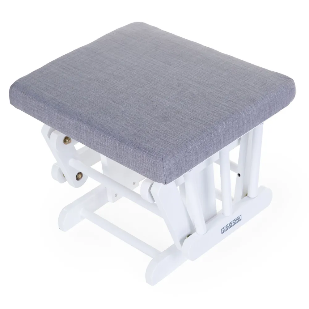Hot Childhome Gliding Chair Schommelstoel Rond Met Voetsteun - Hout Canvas - Grijs