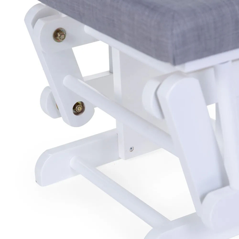 Hot Childhome Gliding Chair Schommelstoel Rond Met Voetsteun - Hout Canvas - Grijs