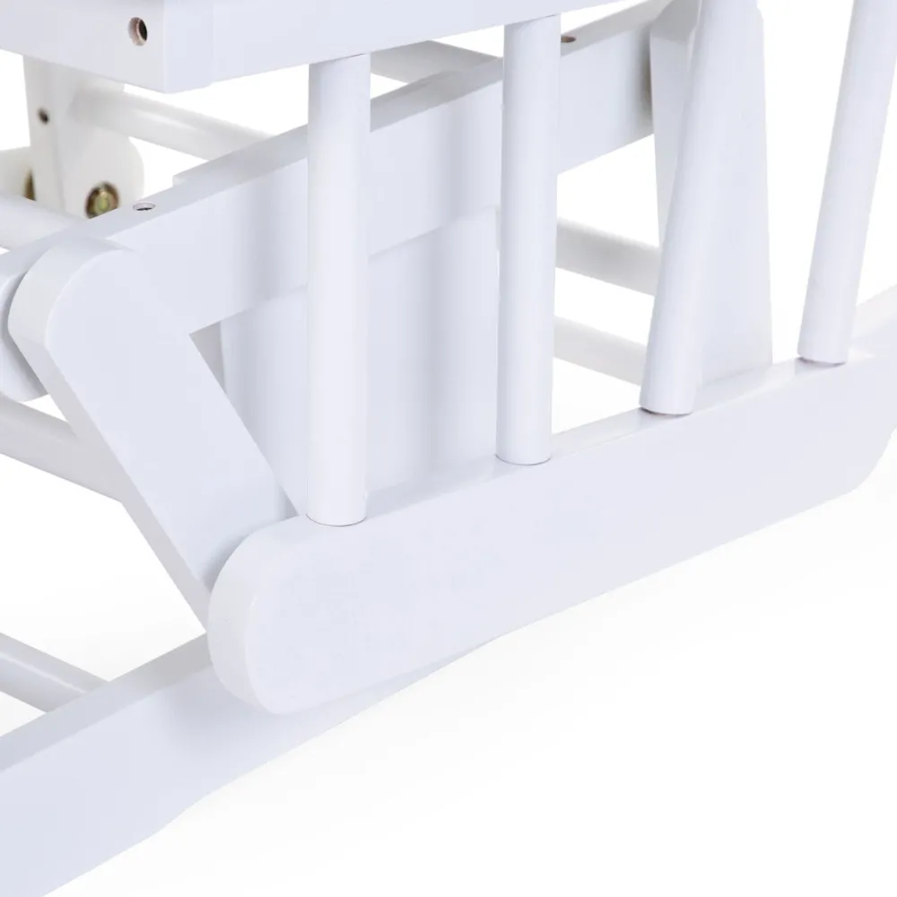 Hot Childhome Gliding Chair Schommelstoel Rond Met Voetsteun - Hout Canvas - Grijs