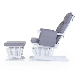 Hot Childhome Gliding Chair Schommelstoel Rond Met Voetsteun - Hout Canvas - Grijs