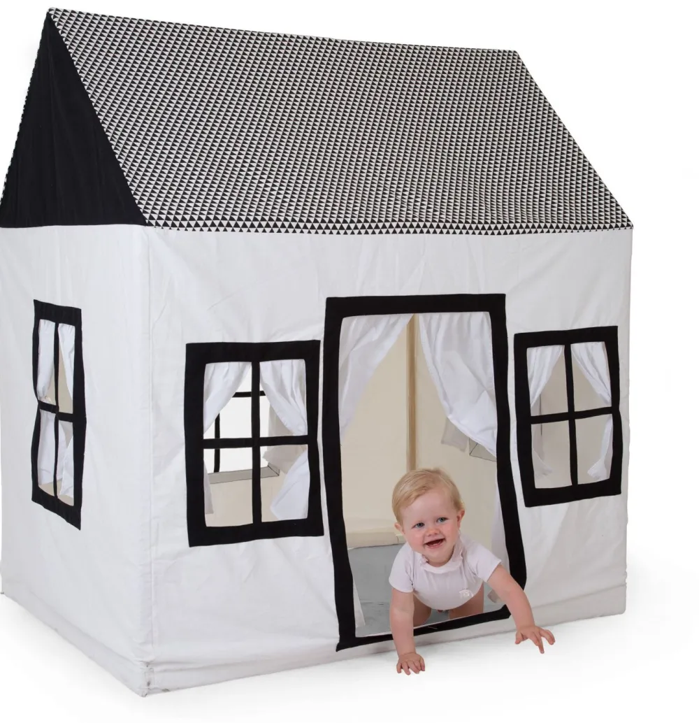 Sale Childhome Groot Speelhuis - 125X95X145 Cm - Katoen Polyester - Zwart Wit