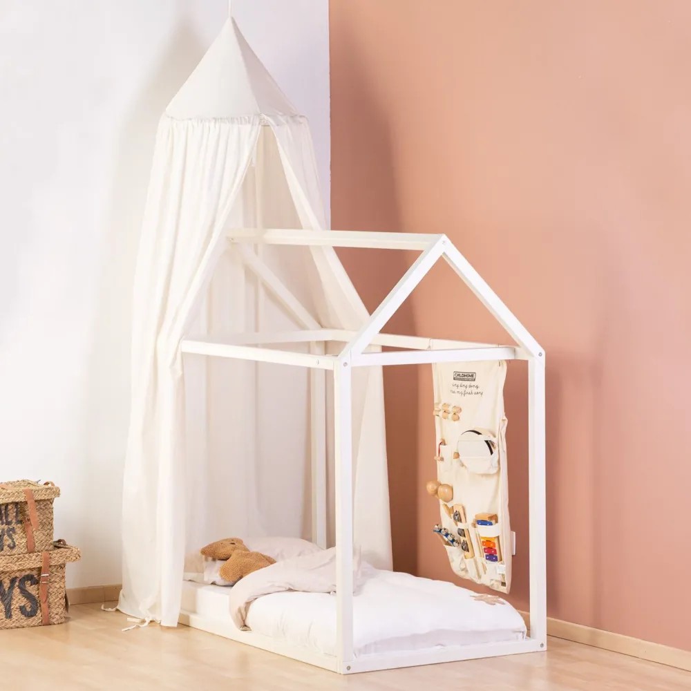 Fashion Childhome Huis Bed - 70X140 Cm - Ecru