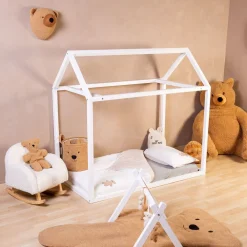 Fashion Childhome Huis Bed - 70X140 Cm - Ecru