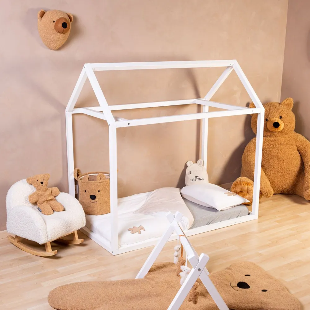 Fashion Childhome Huis Bed - 70X140 Cm - Ecru