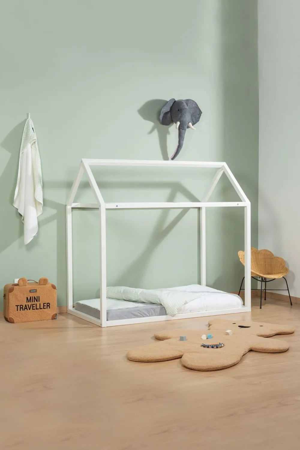 Fashion Childhome Huis Bed - 70X140 Cm - Ecru