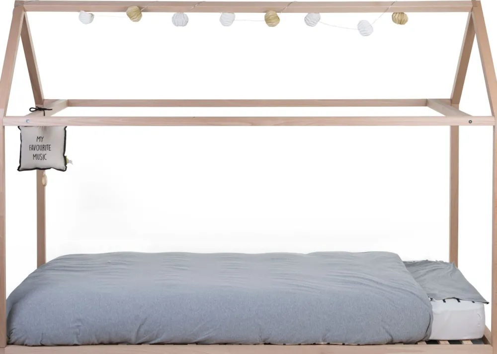 Outlet Childhome Huis Bed - 90X200 Cm - Hout - Naturel Ja, Graag Met Lattenbodem