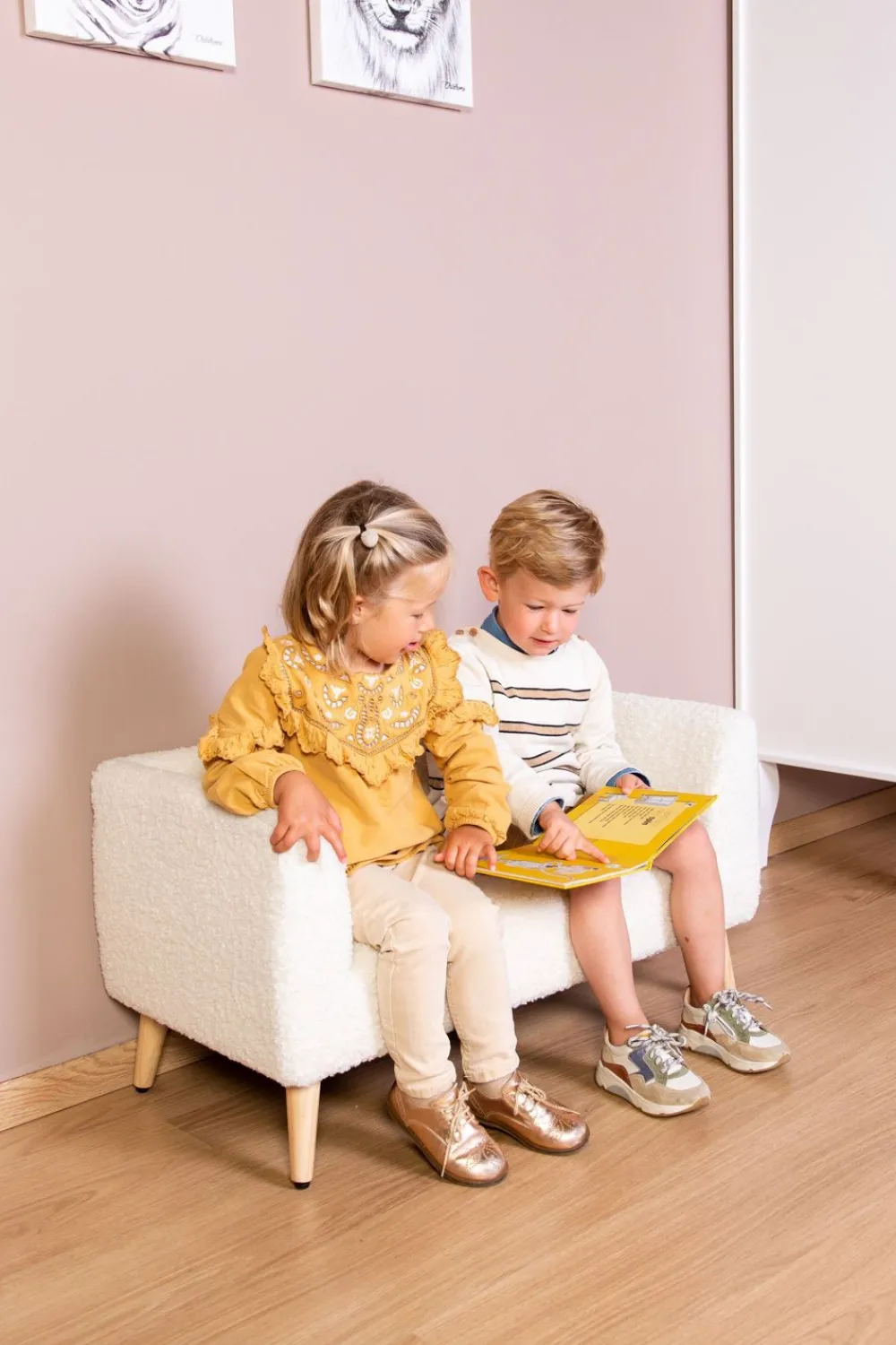 Store Childhome Kinderbankje - Teddy - Ecru