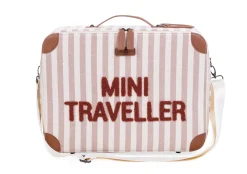 Shop Childhome Mini Traveller Kids Kinderkoffer - Stripes - Nude/Terracotta