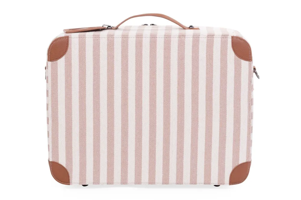 Shop Childhome Mini Traveller Kids Kinderkoffer - Stripes - Nude/Terracotta