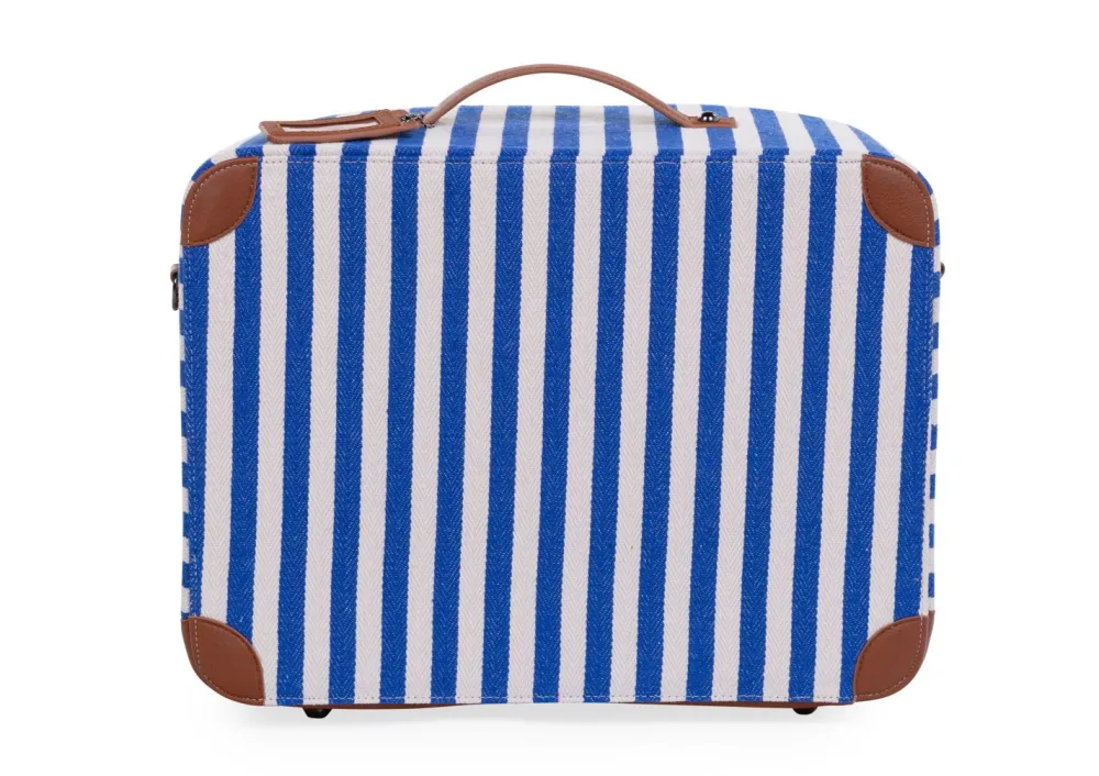 Fashion Childhome Mini Traveller Kids Kinderkoffer- Stripes - Electric Blue/Light Blue