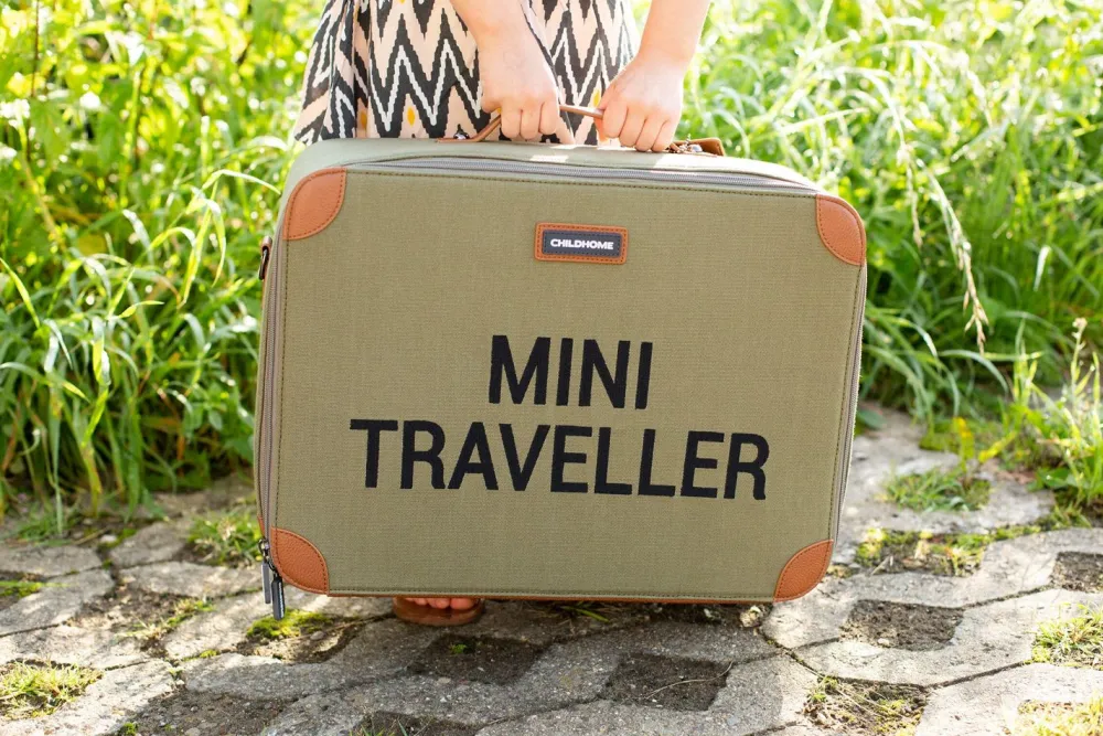 Hot Childhome Mini Traveller Kinderkoffer - Canvas - Kaki