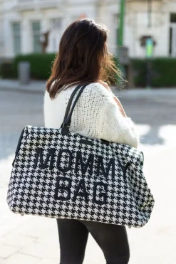 Outlet Childhome Mommy Bag ® Pied De Poule - Zwart