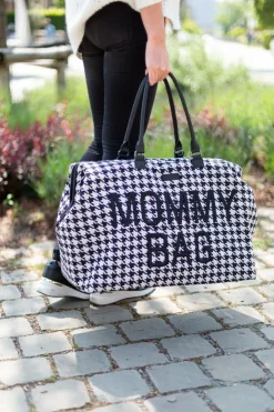 Outlet Childhome Mommy Bag ® Pied De Poule - Zwart