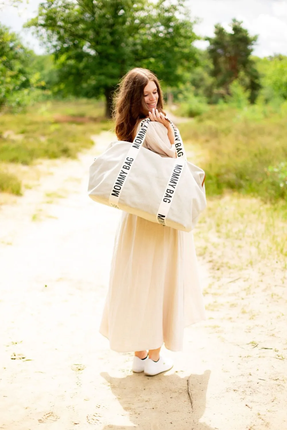 New Childhome Mommy Bag ® Verzorgingstas - Signature - Canvas - Ecru