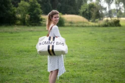 Outlet Childhome Mommy Bag ® Verzorgingstas - Ecru Strepen Zwart/Goud