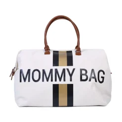 Outlet Childhome Mommy Bag ® Verzorgingstas - Ecru Strepen Zwart/Goud